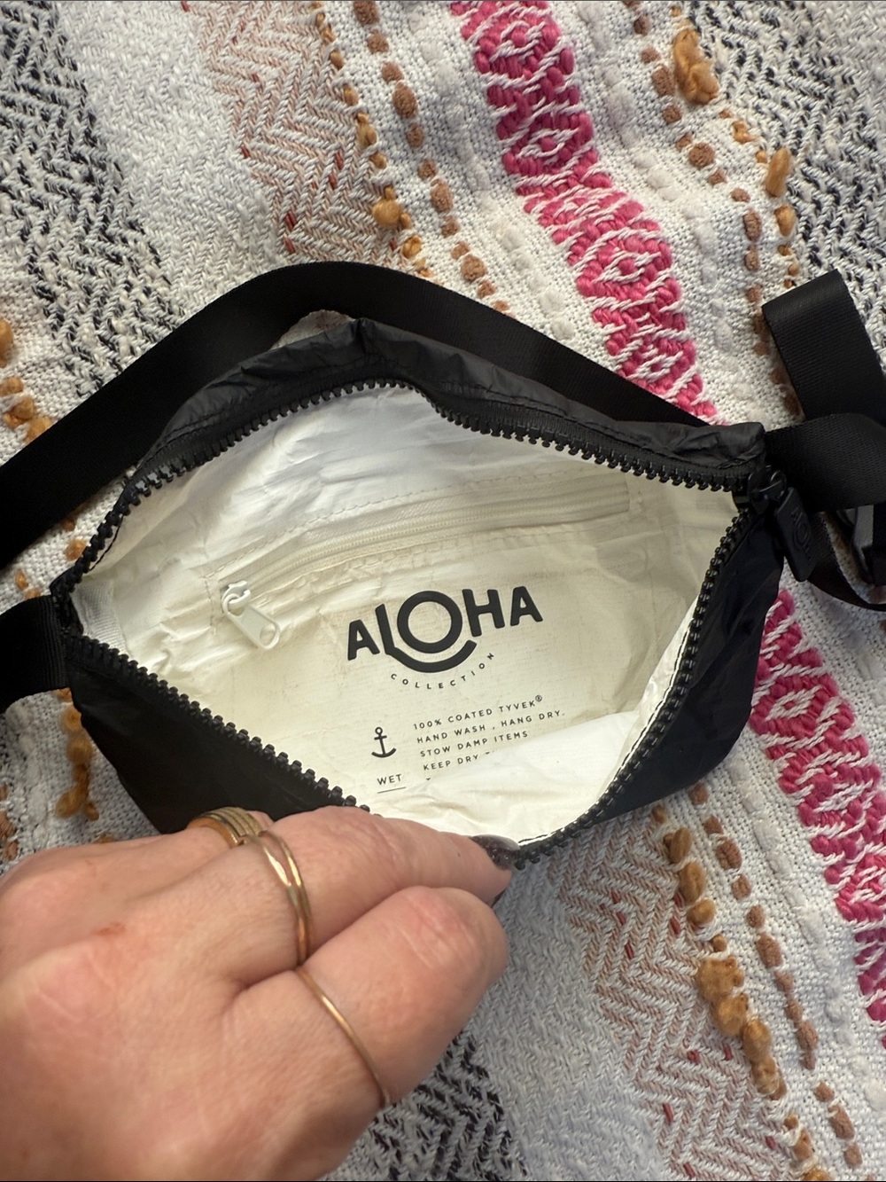 ALOHA Collection Black Nylon Belt Bag - Picture 2 of 3